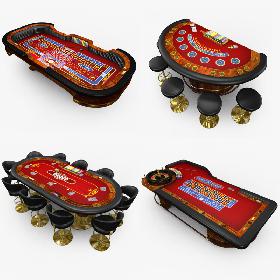 Casino Tables - Red 3D model